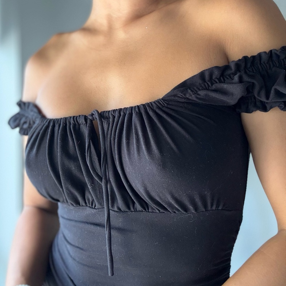 Elegant Black Off-Shoulder Dress